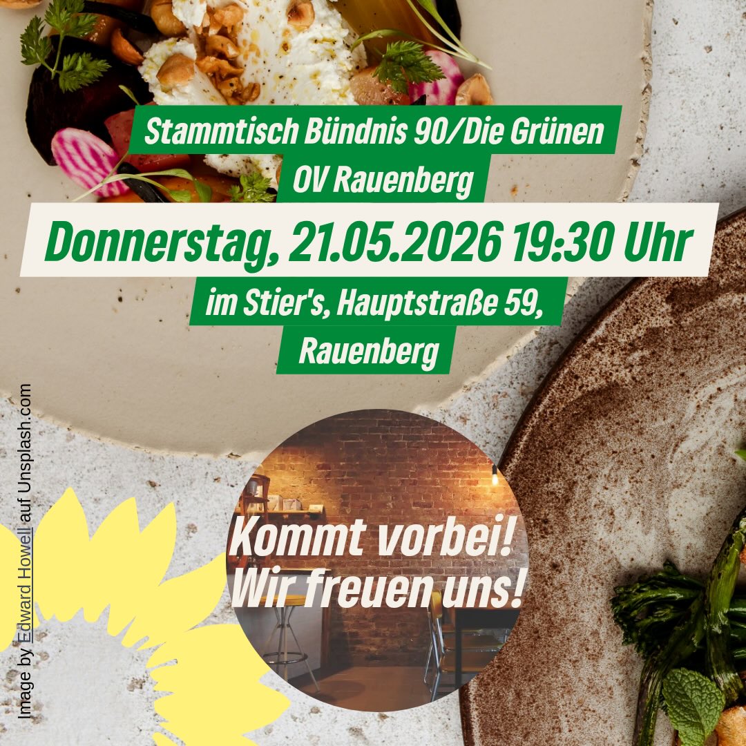 Aufgepasst: ausnahmsweise am Donnerstag!!! Wir freuen uns auf spannende Gespräche 🌻🌻🌻#grüne #badenwürttemberg #rauenberg #politik