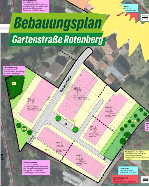 Gemeinderatssitzung 02.07.2025

❗️Kritik am Bebauungsplan Gartenstraße

Aus unserer Sicht hat die Stadt versucht, ein großes Baugebiet in mehrere kleine Pläne zu zerteilen, um Umweltprüfungen zu umgehen – das ist laut Gerichtsurteil unzulässig. ❌
(Siehe Urteil zu §13Baugesetzbuch)

🌱 Ein gemeinsamer Plan mit der Malscher Straße hätte mehr gebracht:
✔️ Besseres Verkehrskonzept
✔️ Mehr bezahlbarer Wohnraum
✔️ Rücksicht auf Natur & Umwelt

Doch: Der Umweltbericht ignoriert das Nachbarprojekt einfach – für uns völlig unverständlich. 🤷‍♀️ In einem gemeinsamen Verfahren hätte man unserer Meinung nach auch besser bezahlbaren Wohnraum mit kleineren Wohneinheiten unterbringen können. Laut Herrn Glup (Stadtplaner) bestand dafür auch Interesse von Seiten der Grundstückseigentümer.

👉 Deshalb: Keine Zustimmung!

Die vollständigen Unterlagen könnt ihr wie immer online einsehen. 

www.rauenberg.ris-portal.de

#GrüneRauenberg #Stadtentwicklung #bezahlbarerWohnraum