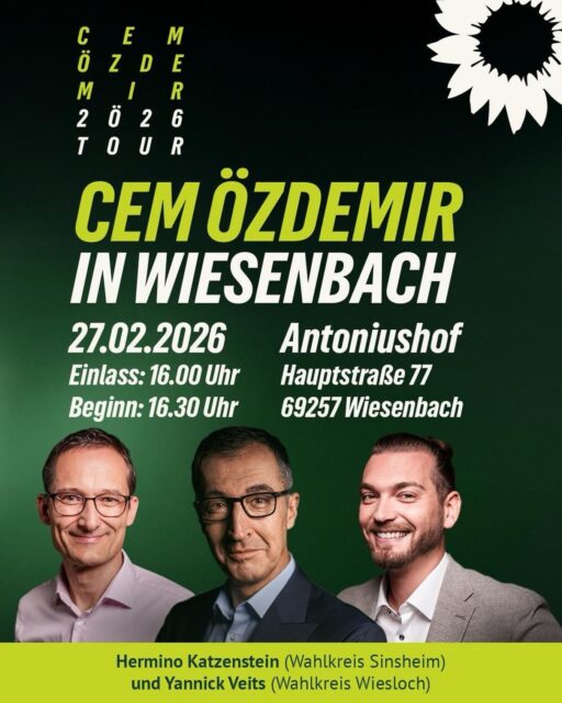 Kommt zur Cem Tour nach Wiesenbach!!! 🌻#gruene #landtagswahlbawü #gruenebadenwürttemberg