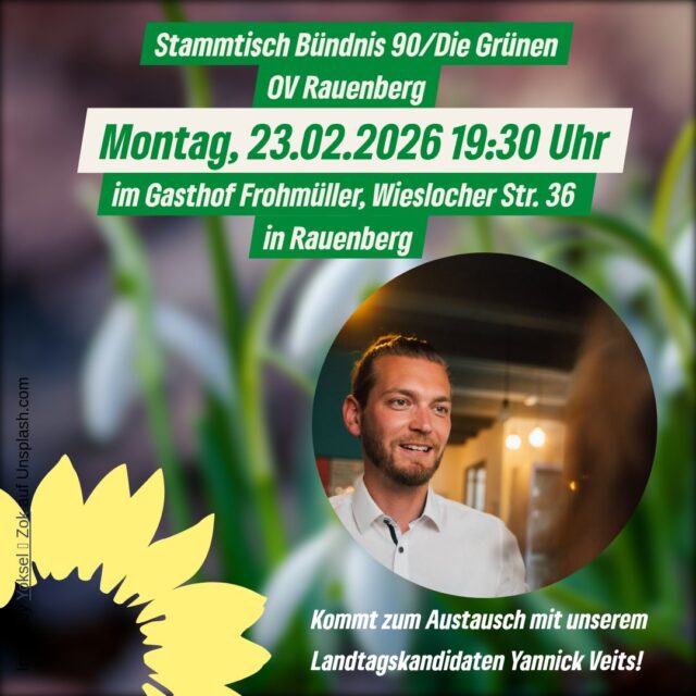Lust auf Austausch, Ideen und gute Gespräche? Diesmal mit unserem Landtagskandidaten Yannick Veits! Komm einfach vorbei! 🌻#gruene #rauenberg #landtagswahlbawü