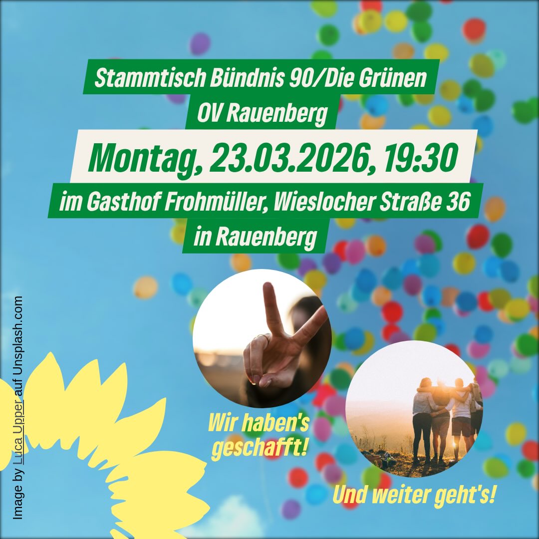 Lust auf Austausch, Ideen und gute Gespräche? Wir feiern den erfolgreichen Wahlkampf, erfahren Neues aus dem Gemeinderat und spinnen neue Ideen. Kommt einfach vorbei! Wir freuen uns auf Euch! 🌻🌻🌻 #rauenberg #gruene