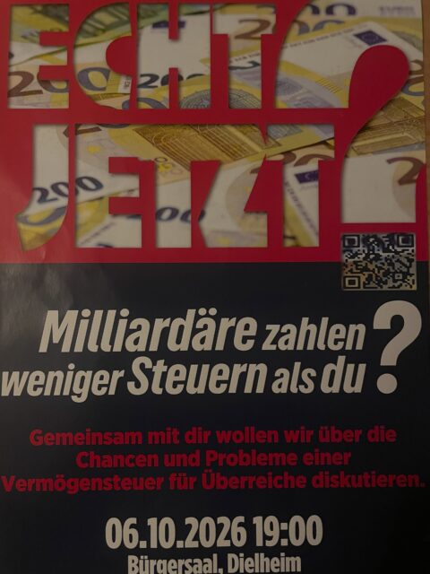Es war eine sehr spannende und informative Veranstaltung am Dienstag in Dielheim… und es war trotz aller Mühe ziemlich schwierig, vernünftige Argumente gegen eine Vermögenssteuer für Superreiche zu finden 😅🌻#vermögenssteuer #taxtherich #taxthebillionaires